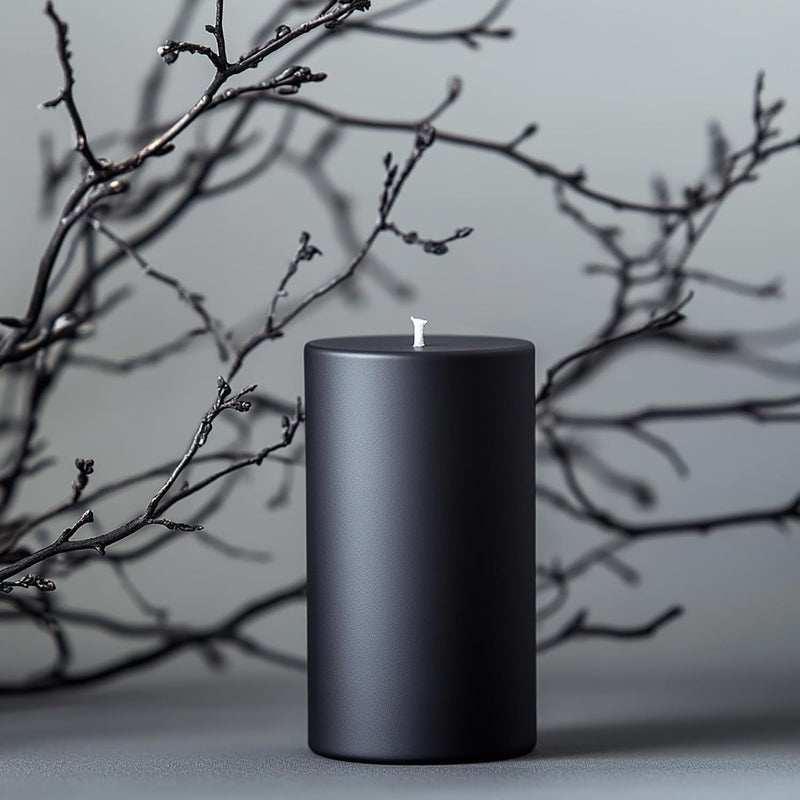 Sihuida 4 Pack Black Pillar Candles, 2x4 Inch, Long-Lasting, Dripless and Smokeless Unscented Candles, Ideal for Halloween Home Décor Religious Meditation Ritual - Image 2